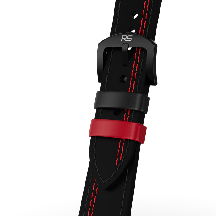 Black & Red Leather Strap (Adjustable)