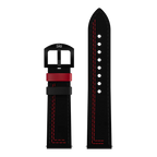 Black & Red Leather Strap (Adjustable)